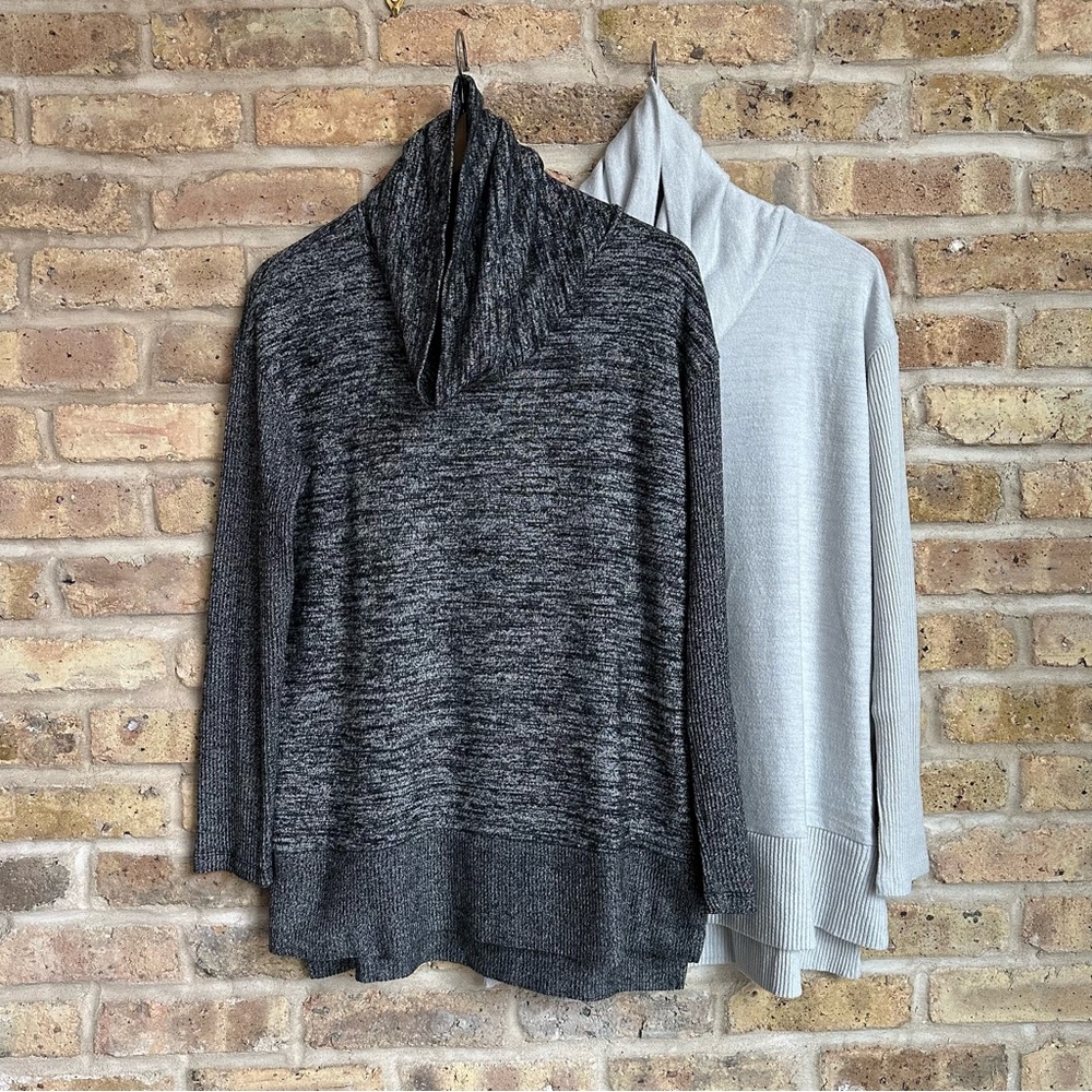 Bundle of 2 Gap Sweaters w/ Slouchy Turtleneck & Ribbed Trim